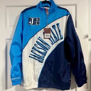 Mitchell and Ness JSU Blue and White Windbreaker